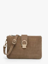 Shoulder Bag Equestre Croco Leather Etrier Beige equestre croco EECQ0143